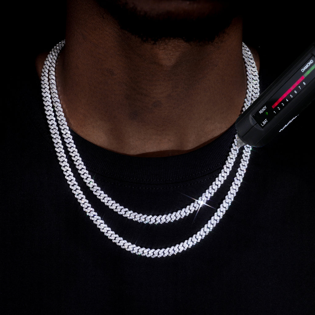 Guu brand White gold 24 factory inch cuban link chain with vvs diamonds