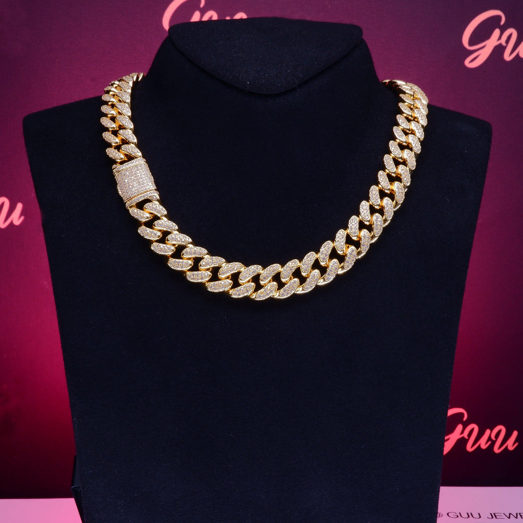 🔥New Flip buckle Iced Cuban Link Chain Gold-Plated