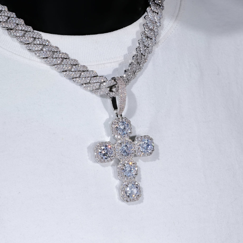 Iced Large Gemstone Cross Necklace | Gemstone Crosses | Guu Jewelry ...